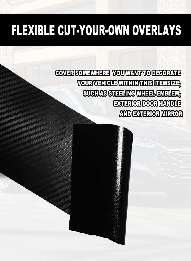CmeRto 3Pcs Carbon Fiber Stickers Compatible with Bowtie Logo Wrap Stickers, Cut-Your-Own Emblem Overlay DIY Decals Compatible with Chevy (Carbon Fiber Black) - Image 3